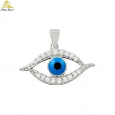 Gümüş Nazar Boncuğu Kolye Ucu